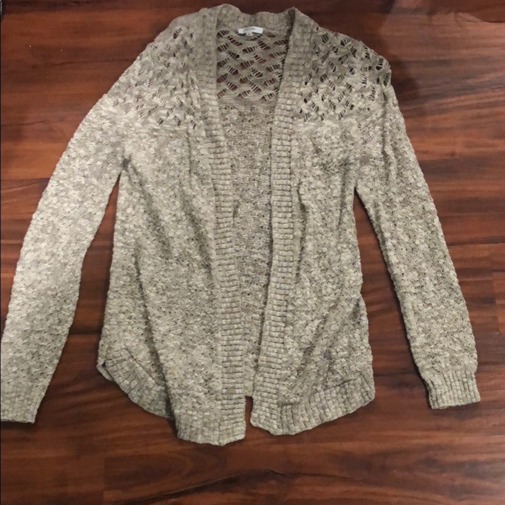 Tan crocheted cardigan
